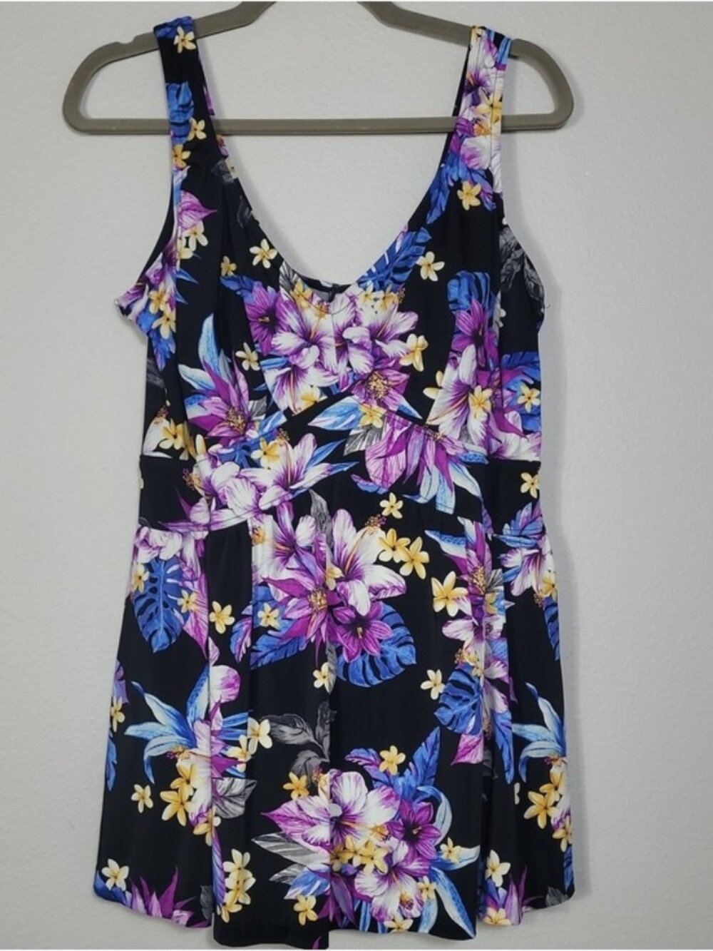 Maxine of Hollywood Swim Dress One Piece Size 22W 2X Floral Vacation Summer